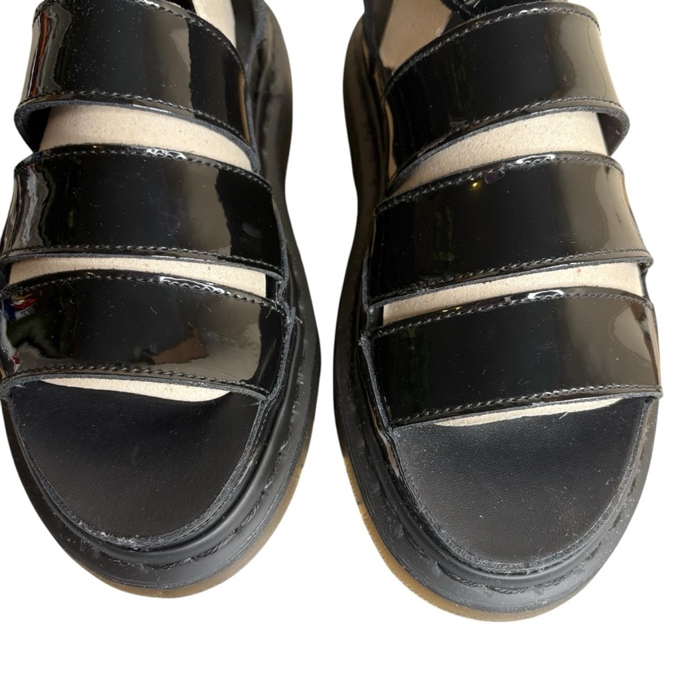 Dr Martens Women sz 7 Black Clarissa II Patent Leather Strap Sandals New in Box - Picture 4 of 14